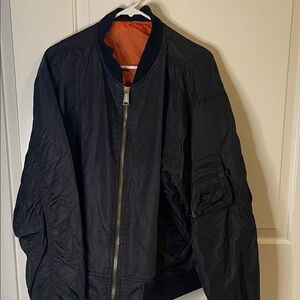 Men's Black Bomber Jacket, P2P 26”, no size tag